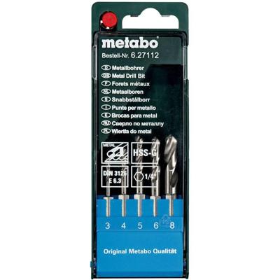 Metabo 627112000 Metaal-spiraalboorset 5-delig 3 mm, 4 mm, 5 mm, 6 mm, 8 mm 1 stuk(s)