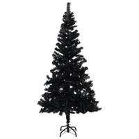 Kunstkerstboom met standaard 120 cm PVC zwart - thumbnail