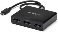 StarTech.com 3-Port USB-C multi-monitor adapter, USB-C naar 3x DisplayPort 1.2 MST Hub, drievoudig 1080p 30Hz DP Laptop Display Extender/Splitter, extra lange integ. Kabel, alleen Windows - thumbnail