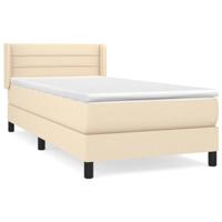 Boxspring met matras stof crèmekleurig 90x190 cm - thumbnail