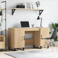 Bureau 140x50x75 cm bewerkt hout sonoma eikenkleurig - thumbnail