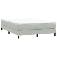 Boxspring zonder matras fluweel lichtgrijs 160x220 cm - thumbnail