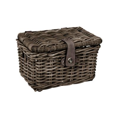 Rotan Fietsmand Junior Met Klep Bruin