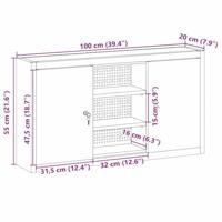Gereedschapskast met plank Zwart en grijs 100 x 20 x 55 cm - thumbnail