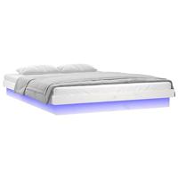 Bedframe LED massief hout wit 140x200 cm - thumbnail