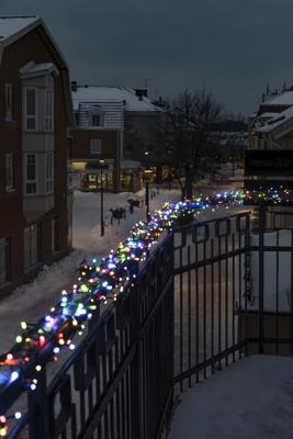 Konstsmide 3871-530 Lichtketting Buiten werkt op het lichtnet Aantal lampen 1500 LED Meerkleurig Verlichte lengte: 32.98 m Frosted