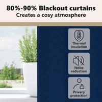 VidaXL Zwart-out gordijnen met ringen 2 pcs donkerblauw 260 x 140 cm - thumbnail