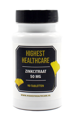 Highest Healthcare Zinkcitraat 50mg Tabletten