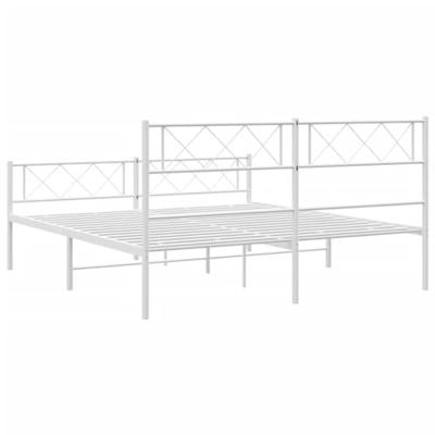 Bedframe met hoofd- en voeteneinde metaal wit 140x200 cm