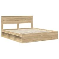 Bedframe met hoofdeinde Sonoma 200 x 200 cm Massief grenenhout - thumbnail