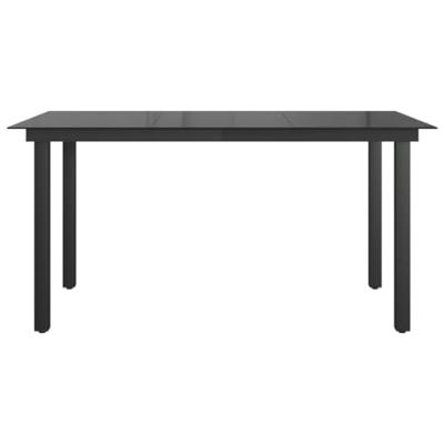 Tuintafel 150x90x74 cm aluminium en glas zwart Tuintafel 150x90x74 cm aluminium en glas zwart