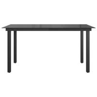Tuintafel 150x90x74 cm aluminium en glas zwart - thumbnail