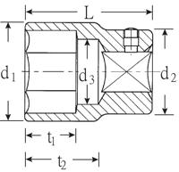 Stahlwille 55 34 05010034 Zeskant Dopsleutelinzetstuk 34 mm 3/4 (20 mm) - thumbnail