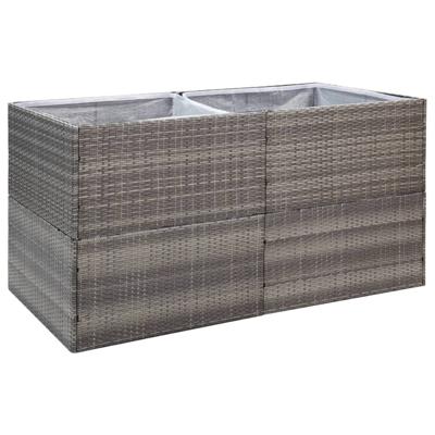 VidaXL Plantenbak 157x80x80 cm poly rattan grijs