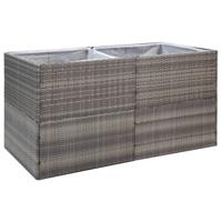 VidaXL Plantenbak 157x80x80 cm poly rattan grijs - thumbnail