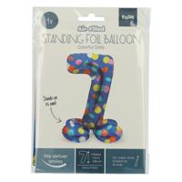 Folat BV Staande folieballon colorful dots cijfer 7 - 72cm - thumbnail