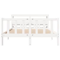 Bedframe zonder matras massief grenenhout wit 150x200 cm - thumbnail