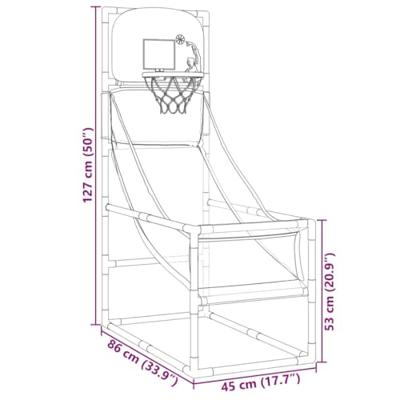 VidaXL Arcade basketbalset met bal en pomp 45x86x127 cm