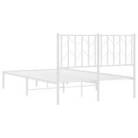 Bedframe met hoofdbord metaal wit 120x200 cm - thumbnail