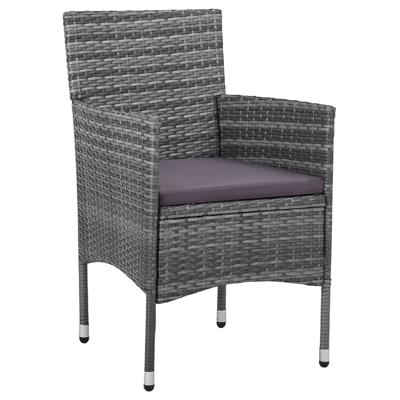 5-delige Tuinset poly rattan grijs - thumbnail