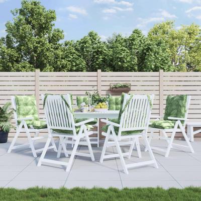 VidaXL Stoelkussens 6 st lage rug bladpatroon oxford stof