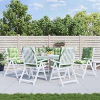 VidaXL Stoelkussens 6 st lage rug bladpatroon oxford stof - thumbnail