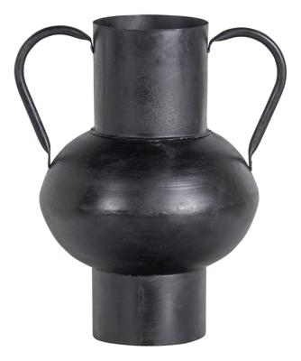 WOOOD vaas vere metaal zwart 28 cm | 6 stuks