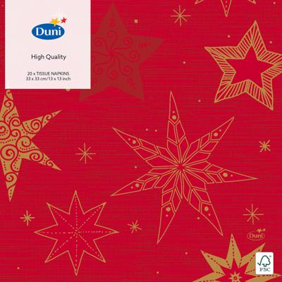 Servet l33b33 cm stories red 20st Duni - Duni