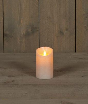 Anna&apos;s Collection LED kaars flame effect rustiek 7.5x12.5cm parel 1 stuks