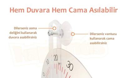 Venster buitenthermometer kunststof Thermo Disc 19.5 cm - thumbnail