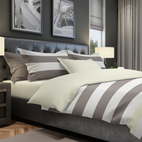 The One Dekbedovertrek Stripe Taupe / Cream-140x220cm - thumbnail