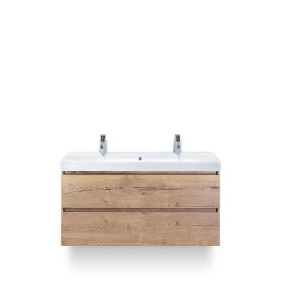 Maxx XL Badmeubelset 120 cm - Natuur Eiken - Wastafel Just Enkel 2 kraangaten