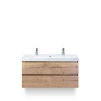 Maxx XL Badmeubelset 120 cm - Natuur Eiken - Wastafel Just Enkel 2 kraangaten - thumbnail