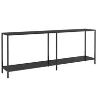 Wandtafel 200x35x75,5 cm gehard glas zwart - thumbnail