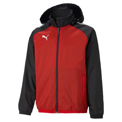 PUMA teamLIGA All Weather Jacket Kids Rood Zwart PUMA teamLIGA All Weather Jacket Kids Rood Zwart