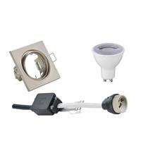 Dimbare LED Inbouwspot Set GU10 - Mat Nikkel - 6W Warm Wit 3000K - thumbnail