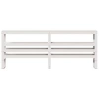 Hoofdbord met schappen 200 cm massief grenenhout wit - thumbnail