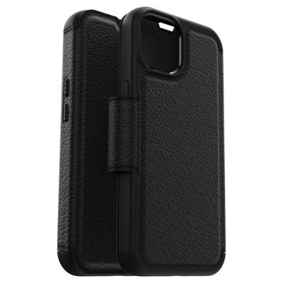 Otterbox Strada Case - iPhone 14 Plus leren bookcase hoesje - Zwart + Lunso Screenprotector