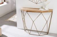 Filigraan console DIAMOND 90cm mango messing massief hout metaal - 43185 - thumbnail