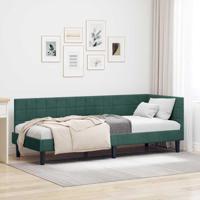 Hoekbedframe met hoofdeinde Donkergroen 80 x 200 cm Fluweel - thumbnail