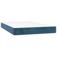 Boxspring met matras fluweel donkerblauw 140x190 cm - thumbnail