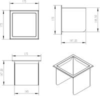 Saqu Essential inbouw reserverolhouder 20,8x14,7x74cm RVS - thumbnail