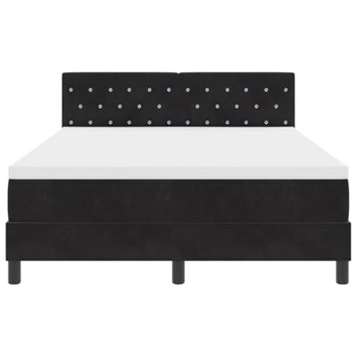 Boxspringbed met matras fluweel zwart 140x190 cm