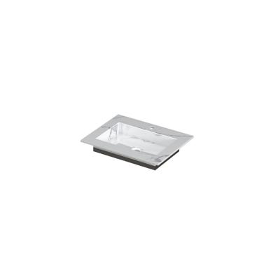 INK Post Wastafel Keramische Slab Envelop Bak met 1 Kraangat - 600x450x10 mm - Statuario Glans