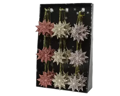 Hanger kerstbal plastic 3kl.ass Kerstversiering Decoris - Decoris