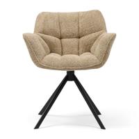 Rivièra Maison Draaibare Eetkamerstoel 'Carnaby' Chenille, kleur Soft Walnut - thumbnail
