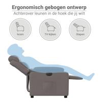 Fauteuil verstelbaar elektrisch stof taupe - thumbnail