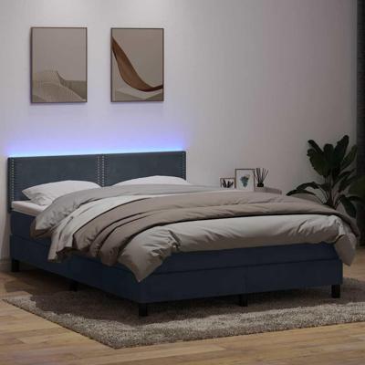 Boxspring met matras en LED fluweel donkergrijs 140x210 cm