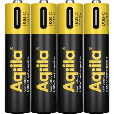 Aqiila AAA Oplaadbare batterij (USB-C) Li-ion 600 mAh 1.5 V 4 stuk(s)