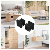 Einddoppen 2 pcs Zwart 15 x 15 x 15 mm PP - thumbnail